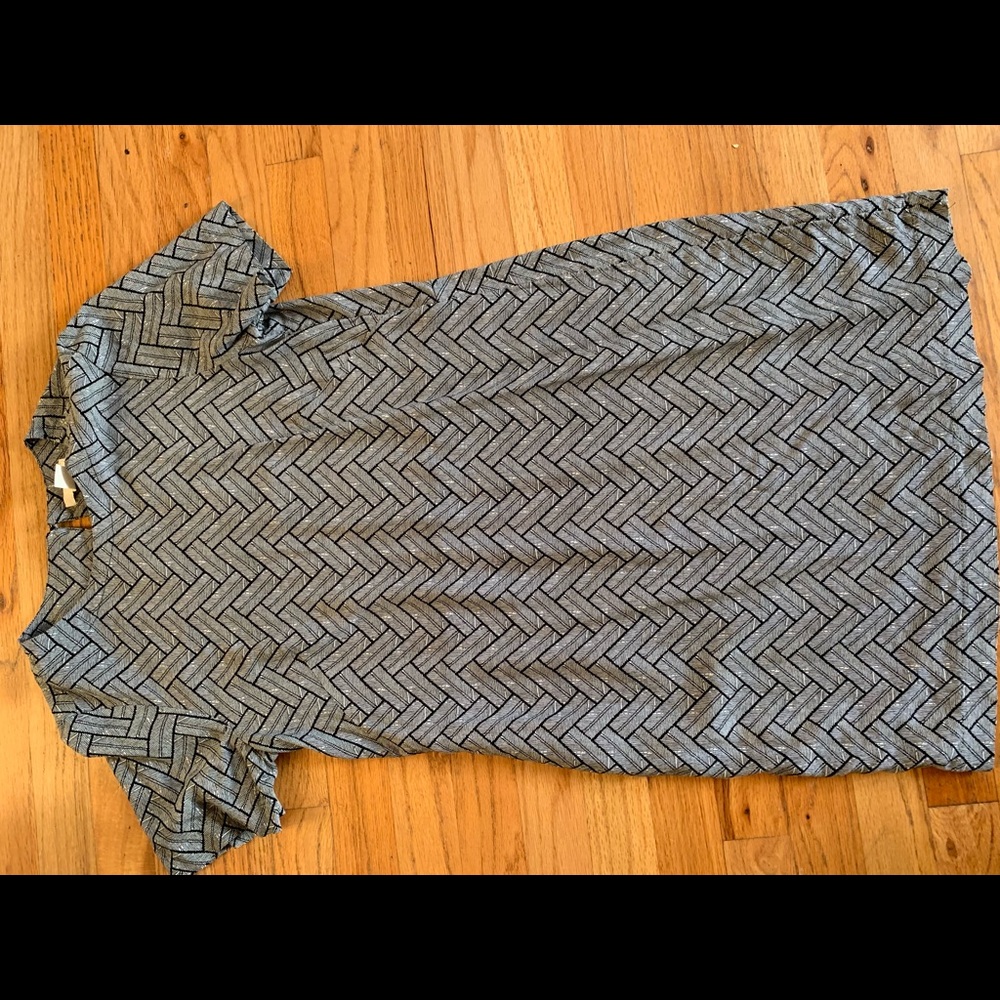 Black and grey shift dress